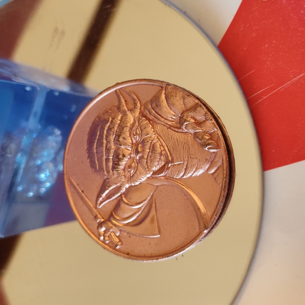 Star Wars 2005 Yoda Promo Ca Lottery Copper Color 2" Medallion Coin Rare GUC